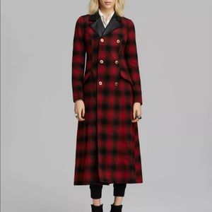 Free People Plaid Sergeant Maxi Coat sz 8